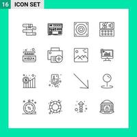 16 contours vectoriels thématiques et symboles modifiables d'éléments de conception vectoriels modifiables de cadeau d'amour sonore de panneau de signalisation vecteur