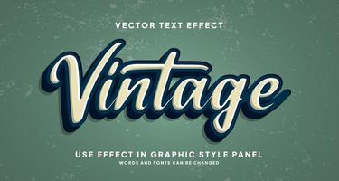 effet de texte modifiable style vintage vecteur