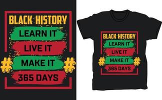 conception de t-shirt du mois de l'histoire des noirs. vecteur