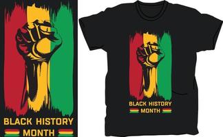 conception de t-shirt du mois de l'histoire des noirs. vecteur