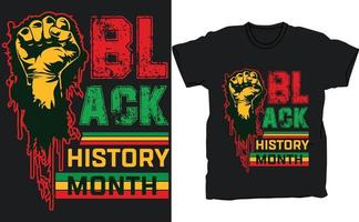 conception de t-shirt du mois de l'histoire des noirs. vecteur