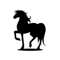 vecteur de conception de logo cheval silhouette