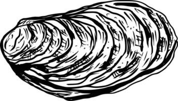 main d'huître dessin illustration de gravure vintage sur fond blanc vecteur