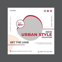 modèle de bannière créative de style urbain vecteur