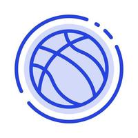 balle basket nba sport bleu pointillé ligne icône vecteur