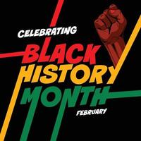 célébration du mois de l'histoire des Noirs également connu sous le nom de mois de l'histoire afro-américaine. vecteur