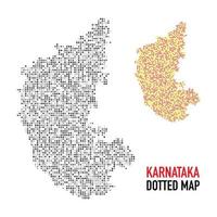 carte pointillée moderne de l'état du karnataka vecteur