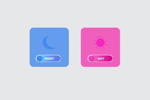 interrupteur design bouton jour et nuit vecteur