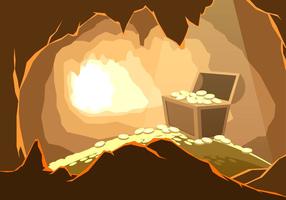 The Treasure In The Cavern Free Vector
