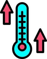 conception d'icône de vecteur de température élevée