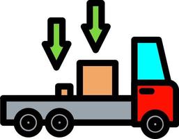 camion, chargement, vecteur, icône, conception vecteur