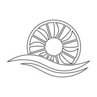 logo roue à eau vecteur