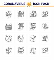 covid19 virus corona prévention de la contamination icône bleue 25 pack tels que la sécurité chimique corona visage médical coronavirus viral 2019nov éléments de conception de vecteur de maladie