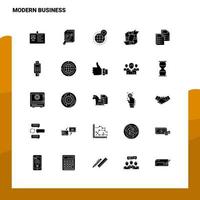 25 icônes d'affaires modernes définies modèle d'illustration vectorielle d'icône de glyphe solide pour des idées web et mobiles pour une entreprise commerciale vecteur
