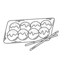boulette japonaise dango doodle illustration vecteur