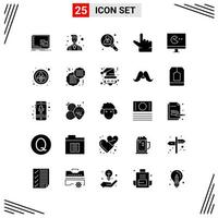 25 icônes style solide grille basée sur des symboles de glyphe créatifs pour la conception de sites Web signes d'icônes solides simples isolés sur fond blanc 25 jeu d'icônes fond de vecteur d'icône noire créative