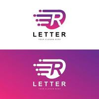 logo de lettre r, symbole de l'alphabet vectoriel, conception de logos de marque avec lettre initiale vecteur