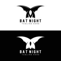 logo de chauve-souris, icône d'animal volant de nuit, vecteur d'entreprise, modèle d'halloween