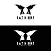 logo de chauve-souris, icône d'animal volant de nuit, vecteur d'entreprise, modèle d'halloween