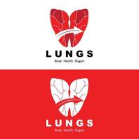 création de logo de poumons, illustration vectorielle de soins de santé des organes du corps vecteur