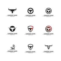 application d'icônes de modèle de logo et symbole de corne de taureau vecteur