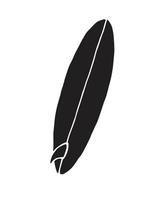 planche de surf de croquis de doodle dessinés à la main de vecteur