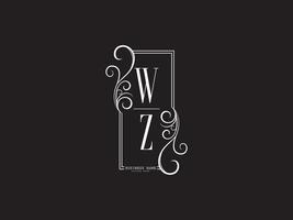 icône de logo wz minimaliste, nouveau design d'icône de logo de luxe wz vecteur