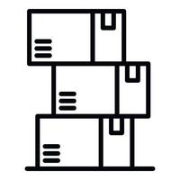 icône de boîtes d'entrepôt, style de contour vecteur