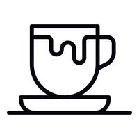 icône de tasse de cappuccino, style de contour vecteur