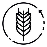 icône de plante de blé écologique, style de contour vecteur