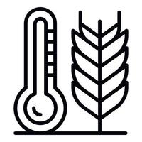 icône de température de plante intelligente, style de contour vecteur