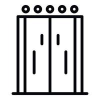 portes d'ascenseur avec icône d'indicateur, style de contour vecteur