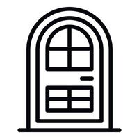 icône de porte semi-circulaire, style de contour vecteur