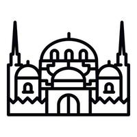 icône de temple islamique, style de contour vecteur