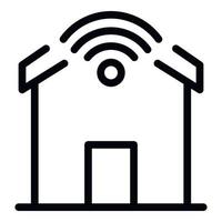 icône de maison intelligente wifi, style de contour vecteur