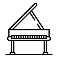 icône de piano à queue ouvert, style de contour vecteur