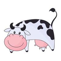 vache de dessin animé mignon vecteur