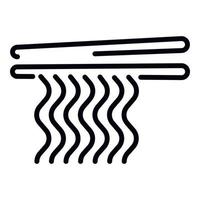 icône de baguettes ramen, style de contour vecteur