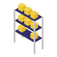icône de colis en rack, style isométrique vecteur