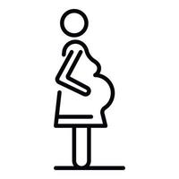 icône de femme enceinte, style de contour vecteur
