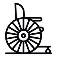 icône de fauteuil roulant rétro, style de contour vecteur