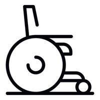 icône de fauteuil roulant électrique, style de contour vecteur