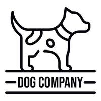logo de nom de compagnie de chien, style de contour vecteur