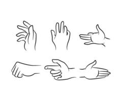 esquisser le geste de la main définir l'illustration de la ligne vectorielle vecteur