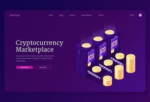 page de destination de vecteur du marché de la crypto-monnaie