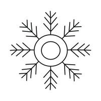 icône de flocon de neige noir isolé sur fond blanc. élément de conception de noël et du nouvel an, symbole gelé, illustration vectorielle vecteur