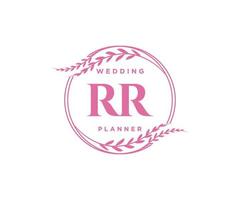 rr initiales lettre collection de logos de monogramme de mariage, modèles minimalistes et floraux modernes dessinés à la main pour cartes d'invitation, réservez la date, identité élégante pour restaurant, boutique, café en image vectorielle vecteur