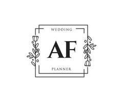 initiale af logo féminin. utilisable pour les logos nature, salon, spa, cosmétique et beauté. élément de modèle de conception de logo vectoriel plat.