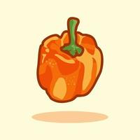 illustration de dessin animé dessiné à la main de poivrons orange frais vecteur