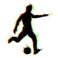 silhouette de jouer au ballon avec des couleurs contrastées vecteur